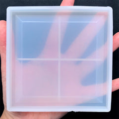 Square Trinket Dish Silicone Mold | Petri Tray Mould | Small Plate Mold | UV Resin Art Supplies | Epoxy Resin Mold (106mm)