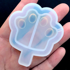 Paw Popsicle Resin Shaker Mold | Kawaii Shaker Charm Silicone Mold | Sweet Deco | Decoden Craft Supplies (53mm x 60mm)