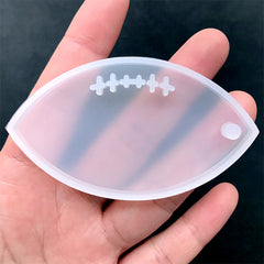 Rugby Football Silicone Mold | Sports Mold | Rugby Ball Charm Mold | Resin Jewelry Supplies (72mm x 40mm)