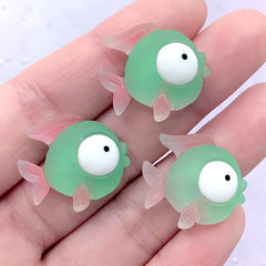 Fish Cabochons | Marine Life Resin Cabochon | Kawaii Hair Bow Centerpieces | Toddler Jewellery DIY (3 pcs / 21mm x 20mm)