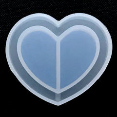 Kawaii Resin Shaker Charm DIY | Heart Silicone Mold | Decoden Cabochon Mold | Clear Soft Mold for UV Resin (49mm x 42mm)