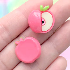 Small Apple Cabochons | Cute Fruit Embellishment | Kawaii Jewellery Making | Decoden Phone Case DIY (3 pcs / 18mm x 18mm)