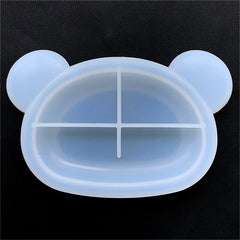 Kawaii Bear Head Trinket Dish Silicone Mold | Animal Trinket Plate Mould | Epoxy Resin Art | Home Decoration Craft (125mm x 80mm)