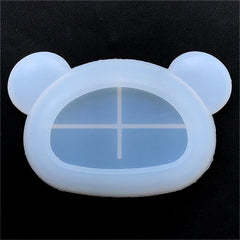 Kawaii Bear Head Trinket Dish Silicone Mold | Animal Trinket Plate Mould | Epoxy Resin Art | Home Decoration Craft (125mm x 80mm)