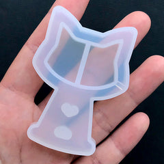 Cat Shaped Gumball Machine Silicone Mold | Decoden Resin Shaker Charm Making | Kawaii Craft Supplies (44mm x 62mm)