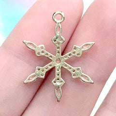 Rhinestone Snowflake Pendant | Sparkle Christmas Charm | Luxury Jewellery DIY (1 piece / Gold / 19mm x 24mm)