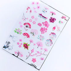 Sakura Clear Film | Flower Embellishments in Oriental Style | Sakura Resin Inclusions | Filling Material for Resin Crafts