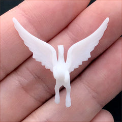 Flying Horse Figurine for Resin Jewelry DIY | 3D Mythical Creature Embellishment | Pegasus Resin Inclusion (1 piece / 19mm x 29mm)