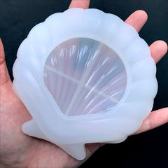 Scallop Trinket Plate Silicone Mold | Seashell Trinket Dish Mould | Make Your Own Resin Trinket Tray (105mm x 105mm)