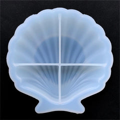 Scallop Trinket Plate Silicone Mold | Seashell Trinket Dish Mould | Make Your Own Resin Trinket Tray (105mm x 105mm)