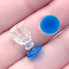 Dollhouse Fluted Wine Glass | Luxury Miniature Tableware | Doll House Drink DIY (2 pcs / 9mm x 15mm)