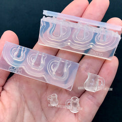 3D Miniature Glass Jug Silicone Mold (3 Cavity) | Dollhouse Water Pitcher Mold | Mini Food Craft | Resin Art