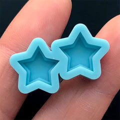 Tiny Mini Star Silicone Mould (2 Cavity) | Kawaii Cabochon Making | Resin Shake Bit DIY | Stud Earrings Mold | Resin Craft Supplies (11mm x 11mm)