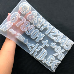 Numbers and Symbols Silicone Mold (31 Cavity) | Large Number 0 to 9 Mold | Big Dollar Sign Mold | Resin Art Supplies (53mm)
