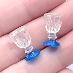 Dollhouse Fluted Wine Glass | Luxury Miniature Tableware | Doll House Drink DIY (2 pcs / 9mm x 15mm)