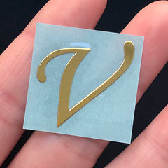 Metallic Gold Capital Letter Sticker | Uppercase Initial Sticker | Alphabet A to Z Stickers | Resin Inclusion | Resin Art Supplies (24mm)