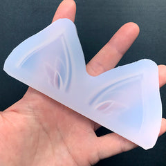 Cat Ear Silicone Mold (2 Cavity) | Cute Animal Hair Clip Making | Resin Hair Jewelry DIY | Resin Art Supplies (47mm x 40mm)