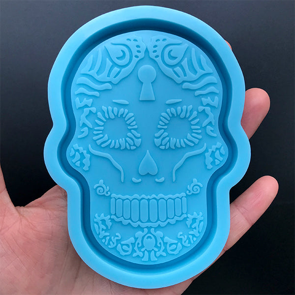 Calavera Trinket Dish Silicone Mold | Sugar Skull Tray Mould | Day of the Death Home Decor | Mexican Halloween Decoration | Resin Crafts (72mm x 101mm)