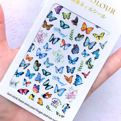 Mini Butterfly Sticker | Flower Nail Designs | Floral Embellishment for Resin Art