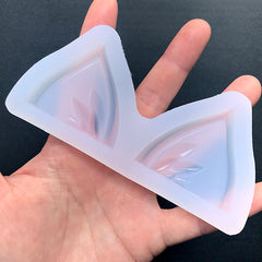Cat Ear Silicone Mold (2 Cavity) | Cute Animal Hair Clip Making | Resin Hair Jewelry DIY | Resin Art Supplies (47mm x 40mm)