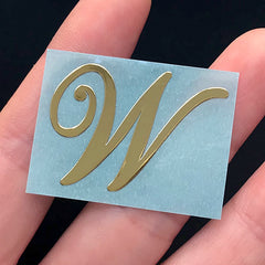 Metallic Gold Capital Letter Sticker | Uppercase Initial Sticker | Alphabet A to Z Stickers | Resin Inclusion | Resin Art Supplies (24mm)