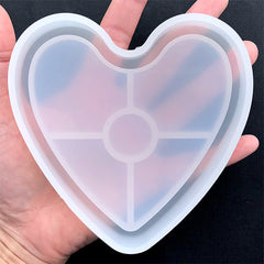Heart Trinket Tray Silicone Mold | Kawaii Petri Dish Mold | Personalised Tray DIY | Epoxy Resin Art (110mm x 108mm)