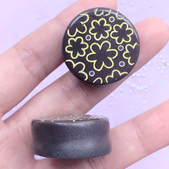 CLEARANCE Round Chocolate Truffle Cabochons | Fake Sweet Deco | Faux Food Embellishment | Kawaii Decoden Supplies (2 pcs / Dark Brown / 28mm x 12mm)