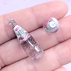 3D Miniature Chia Seed Drink Bottle | 1:6 Scale Doll House Peach Drink Cabochon | Dollhouse Beverage (2 pcs / 11mm x 32mm)