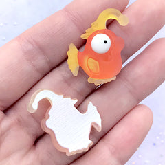 Anglerfish Cabochons | Deep Sea Fish Cabochon | Kawaii Decoden Supplies | Toddler Jewelry Making (3 pcs / 23mm x 27mm)