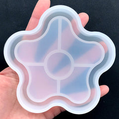 Plum Blossom Trinket Dish Silicone Mold | Flower Tray Flexible Mold | Personalized Plate Making | Resin Art (100mm x 97mm)