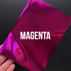 MAGENTA Metallic Foil (Set of 20 pcs) | Heat Transfer Foil Sheet | Toner Reactive Foil for Laminating Machine | Foiling for Scrapbooking (100mm x 150mm)