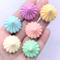 Meringue Cabochons | Fake Dessert Embellishments | Faux Candy Jewellery DIY | Kawaii Decoden (6 pcs / Mix / 23mm x 22mm)