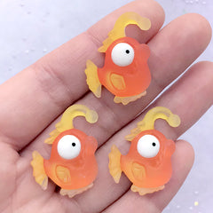 Anglerfish Cabochons | Deep Sea Fish Cabochon | Kawaii Decoden Supplies | Toddler Jewelry Making (3 pcs / 23mm x 27mm)