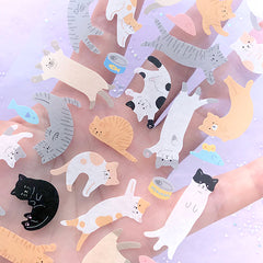 Cute Cat Stickers | Kawaii Kitty Stickers | Pet Embellishments | Animal Stickers | Diary Decorations (2 sheets)