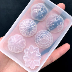 Japanese Confection Silicone Mold (6 Cavity) | Wagashi Mold | Fake Sweet Making | Faux Food DIY | Resin Craft Supplies (25mm)