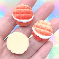 Melon Bread Cabochons | Miniature Melonpan | Sweet Deco | Fake Food Embellishments | Kawaii Decoden (3 pcs / 23mm)