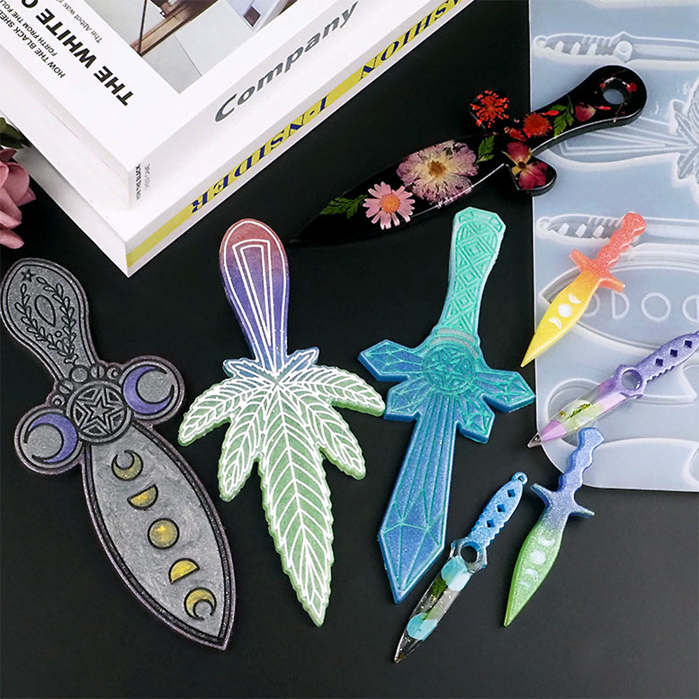 Resin Dagger Athame Silicone Mold Assortment (8 Cavity Resin Dagger Athame Silicone Mold Assortment (8 Cavity