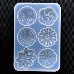 Japanese Confection Silicone Mold (6 Cavity) | Wagashi Mold | Fake Sweet Making | Faux Food DIY | Resin Craft Supplies (25mm)