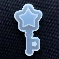 Magical Star Wand Shaker Silicone Mold | Mahou Kei Resin Shaker Cabochon Making | Kawaii Decoden Supplies (33mm x 65mm)