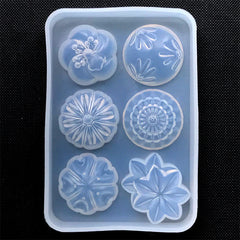 Japanese Confection Silicone Mold (6 Cavity) | Wagashi Mold | Fake Sweet Making | Faux Food DIY | Resin Craft Supplies (25mm)