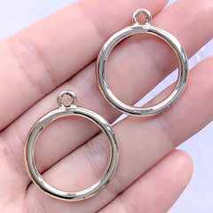 Round Open Bezel Charm for UV Resin Filling | Circle Deco Frame | Ring Charm | Resin Jewellery Making (2 pcs / Gold / 24mm x 28mm)