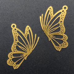 Butterfly Metal Bookmark Charm | Insect Deco Frame for UV Resin Filling | Open Bezel Pendant for Resin Jewellery Making (2 pcs / 20mm x 27mm)