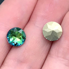 Ombre Glass Rhinestones in 8mm | Faceted Round Point Back Rhinestones | Fake Gemstones | Bling Bling Decoration (2 pcs)