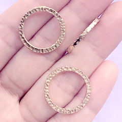 CLEARANCE Circle Open Bezel for UV Resin Jewellery Making | Ring Charm | Round Frame for Resin Filling | Kawaii Craft Supplies (3 pcs / Gold / 20mm)