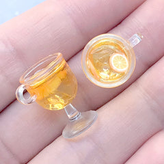 Miniature Orange Juice Charm | Dollhouse Drink | Kawaii Food Jewelry DIY | Fruit Punch Cabochon (2 pcs / Orange / 12mm x 18mm)