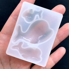 Kawaii Puffy Whale Silicone Mold (3 Cavity) | Fish Mold | Animal Mold | Clear Mould for UV Resin | Epoxy Resin Craft Supplies