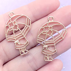 Small Key Charms (7pcs / 8mm x 28mm / Gold / 2 Sided) Cute Jewellery Mini Door Key Bracelet Earrings Necklace Pendant Kawaii Jewelry CHM849