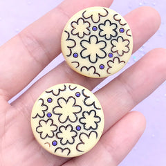 CLEARANCE Milk Chocolate Truffle Cabochons | Faux Food Supplies | Sweets Deco | Decoden Phone Case (2 pcs / Cream / 28mm x 12mm)