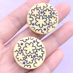 CLEARANCE Milk Chocolate Truffle Cabochons | Faux Food Supplies | Sweets Deco | Decoden Phone Case (2 pcs / Cream / 28mm x 12mm)