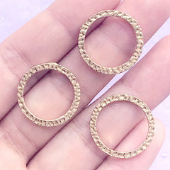 CLEARANCE Circle Open Bezel for UV Resin Jewellery Making | Ring Charm | Round Frame for Resin Filling | Kawaii Craft Supplies (3 pcs / Gold / 20mm)